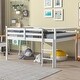 preview thumbnail 1 of 4, White Full Size Pine Wood Loft Bed with Ladder and Fence for Kids, Boys and Girls White