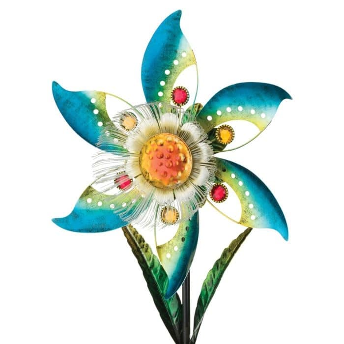 Blossom Solar Spinner Stake - Blue