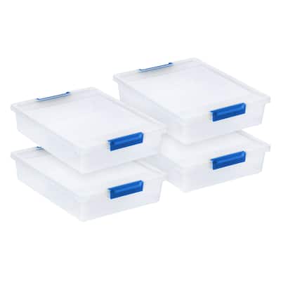 IRIS USA® CLIP BOX 5.5 Qt Buckle Lid - Clear - Set of 4