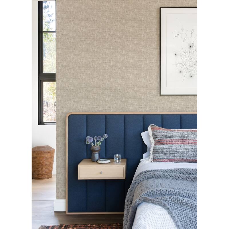 NuWallpaper Tan Poplin Peel and Stick Wallpaper