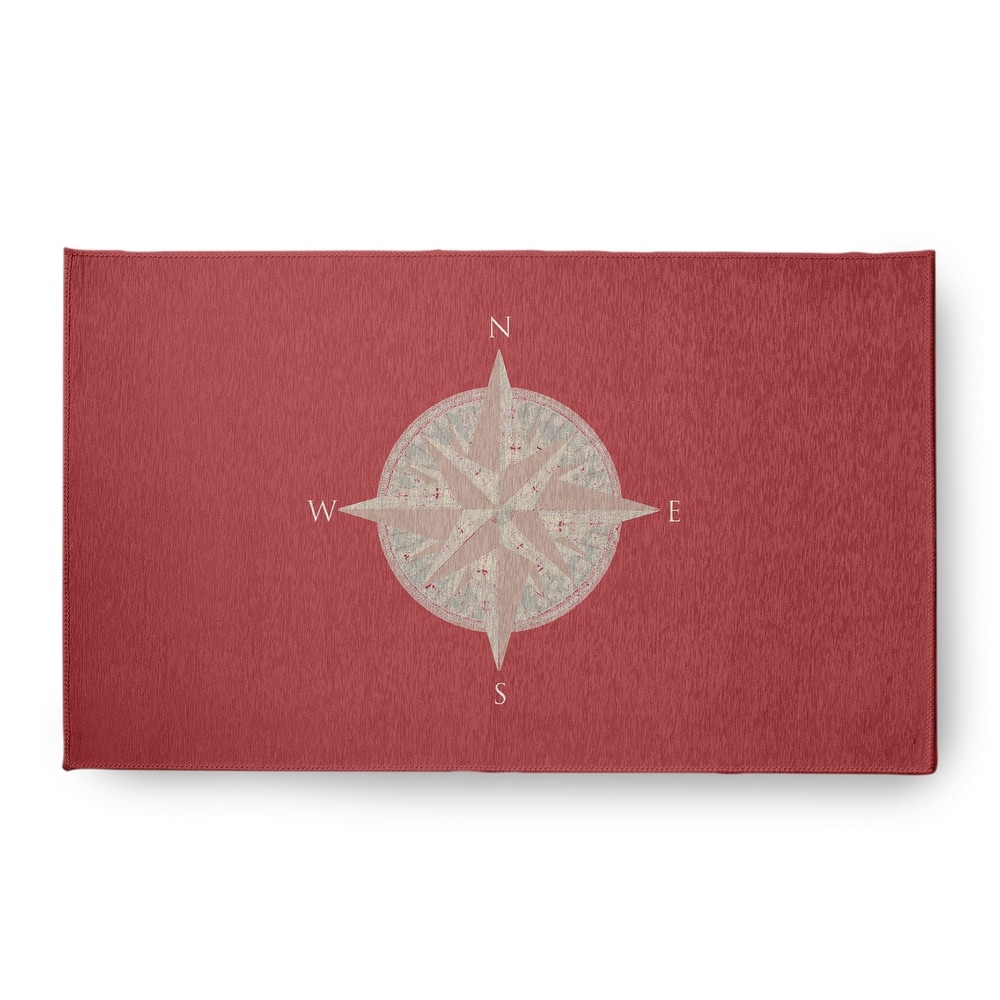 Compass Nautical Chenille Rug