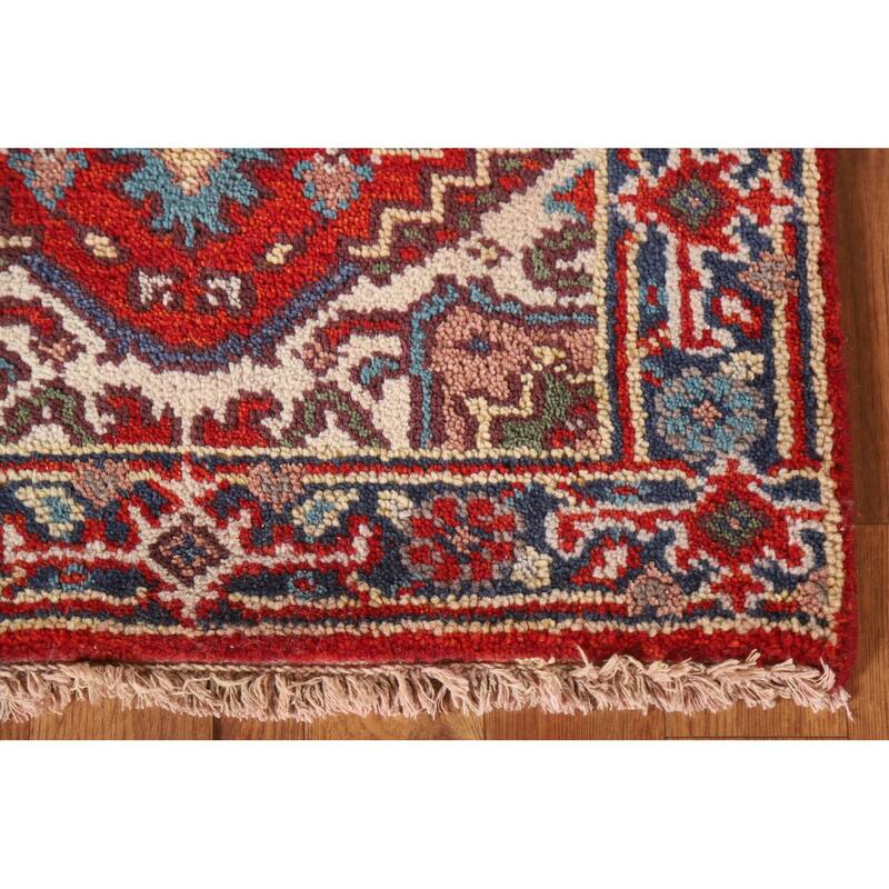 Traditional Red Heriz Serapi Foyer Area Rug Hand-knotted Wool Carpet - 2'0"x 3'0"