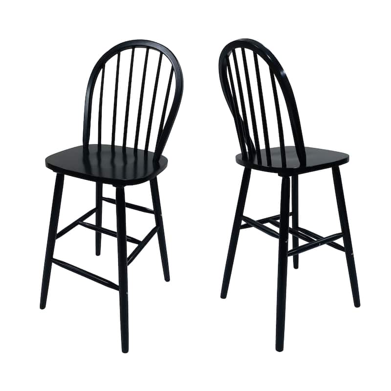 Tilbury Traditional Rubberwood Spindle Bar Stools (Set of 2) by Christopher Knight Home