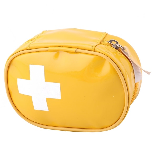 Hiking PVC Portable Health Care Emergency First Aid Kit Storage Bag Yellow
