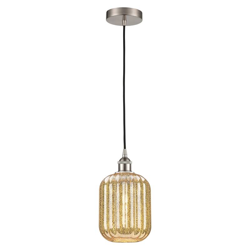 Innovations Lighting Endless Possibilities Edison - Preston - 1 Light 7" Jar Shade Cord Hung Mini Pendant - Mercury/Brushed Satin Nickel