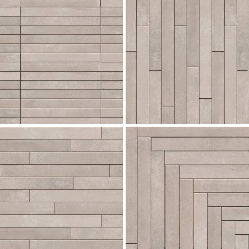 Merola Tile Tucson Greige 1-7/8" x 17-3/4" Porcelain Floor and Wall Tile