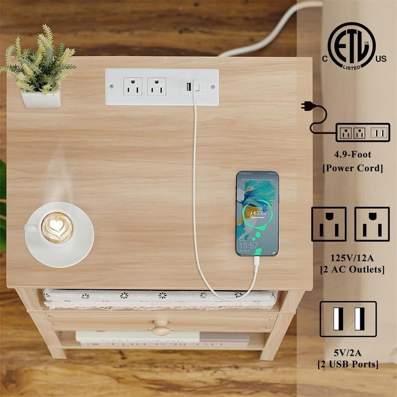 Nightstand with Charging Station
