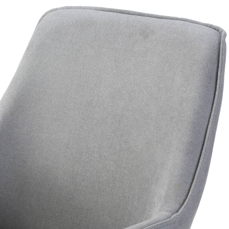 Set of 2 Amir Grey Dining Chair with Black Metal Legs and Square Arms