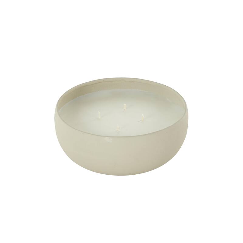 Beige, Black or Cream Metal Scented Textured 34oz 4 Wick Decorative Candle with White Wax