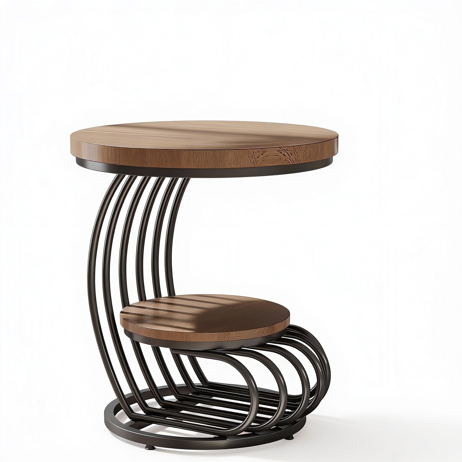 Tribesigns Antique 2-Tier Wood End Table with Storage Shelf