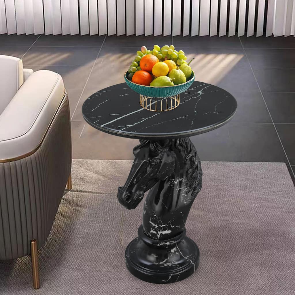 Horse Head Accent Table Animal Statue End Tables Livingroom