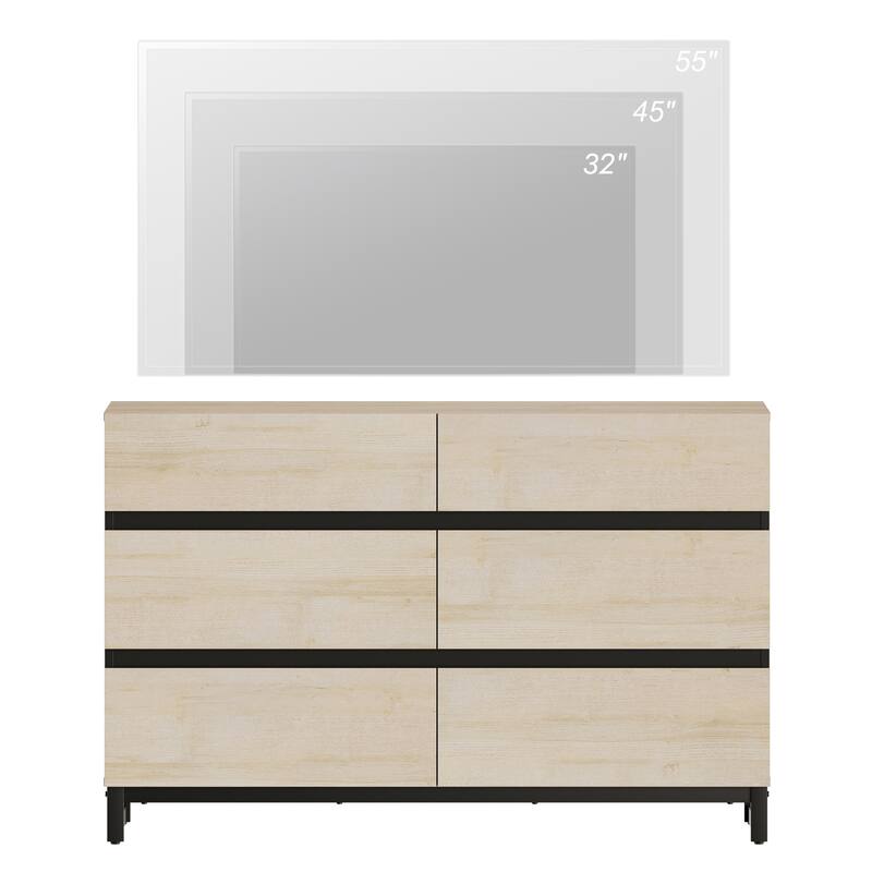 WAMPAT Modern TV Stand for TVs up to 110 inch, Entertainment Center with Drawers , Wood Media TV Console for Living Room