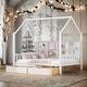 preview thumbnail 10 of 17, Full Size House Bed with 2 Drawers and Shelf