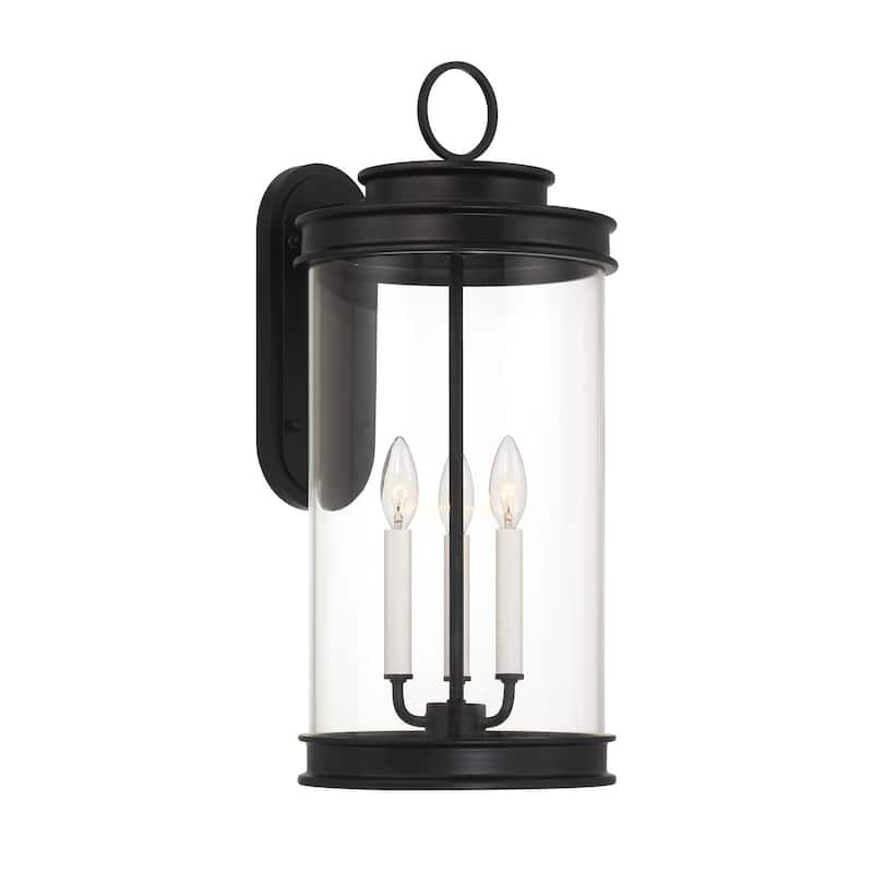 Englewood 3-Light Outdoor Wall Lantern in Matte Black