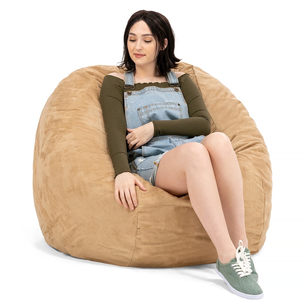 Jaxx 4 Foot Saxx Large Bean Bag Chair and Lounger for Teens and Adults - Microsuede