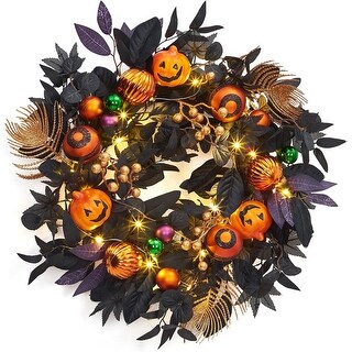 Light Up Halloween Wreathnull