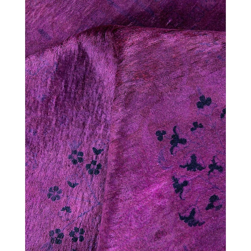 Fine Vibrance, One-of-a-Kind Hand-Knotted Area Rug - Purple, 8' 3" x 10' 3" - 8' 3" x 10' 3"