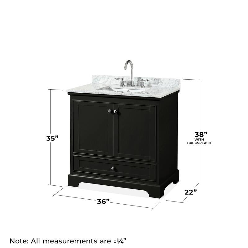 Wyndham Collection Deborah 36" Free Standing Single Vanity Set with