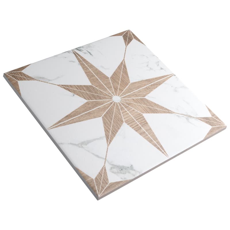 Merola Tile Llama Stella Loire Noce 9-3/4" x 9-3/4" Porcelain Floor and Wall Tile