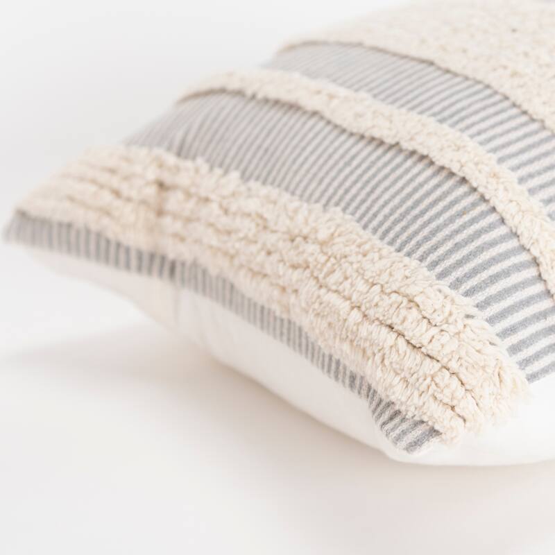 Rizzy Home Boho Stripe Tufted Throw Pillow