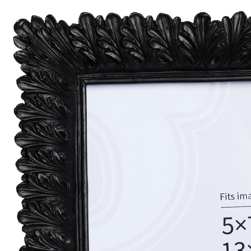 Glitzhome 5x7 Black Resin Wall Hanging or Tabletop Picture Photo Frames Set