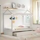 preview thumbnail 7 of 11, Wooden Twin Size House Bed with Trundle, Pull-Out Trundle