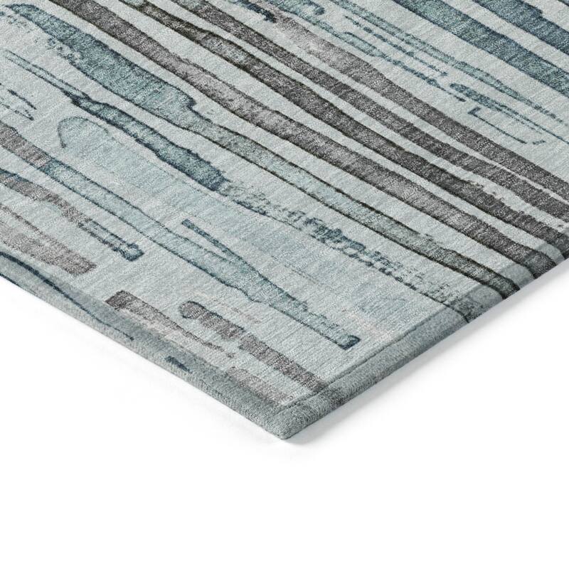HomeRoots Striped Modern Rectangle Outdoor Rug