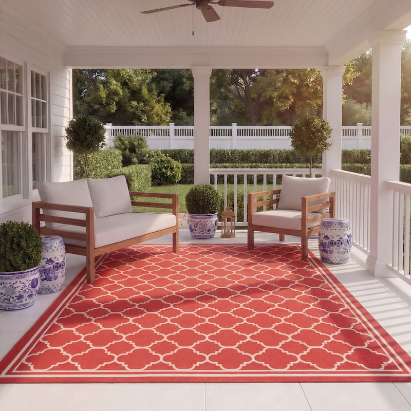 SAFAVIEH Courtyard Kristelle Indoor/ Outdoor Waterproof Patio Backyard Rug