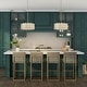preview thumbnail 16 of 28, Tifany Modern Gold 4-Light Textured Glass Drum Chandelier for Kitchen Island Gold