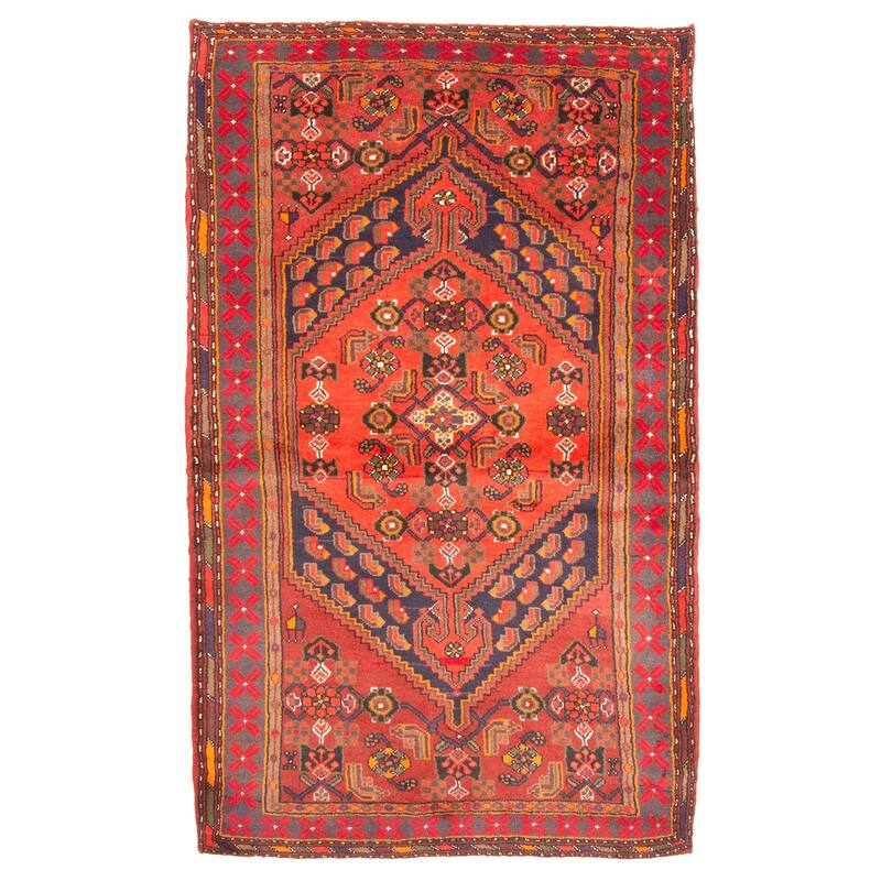 ECARPETGALLERY Hand-knotted Andelz Red Wool Rug - 4'2 x 6'11