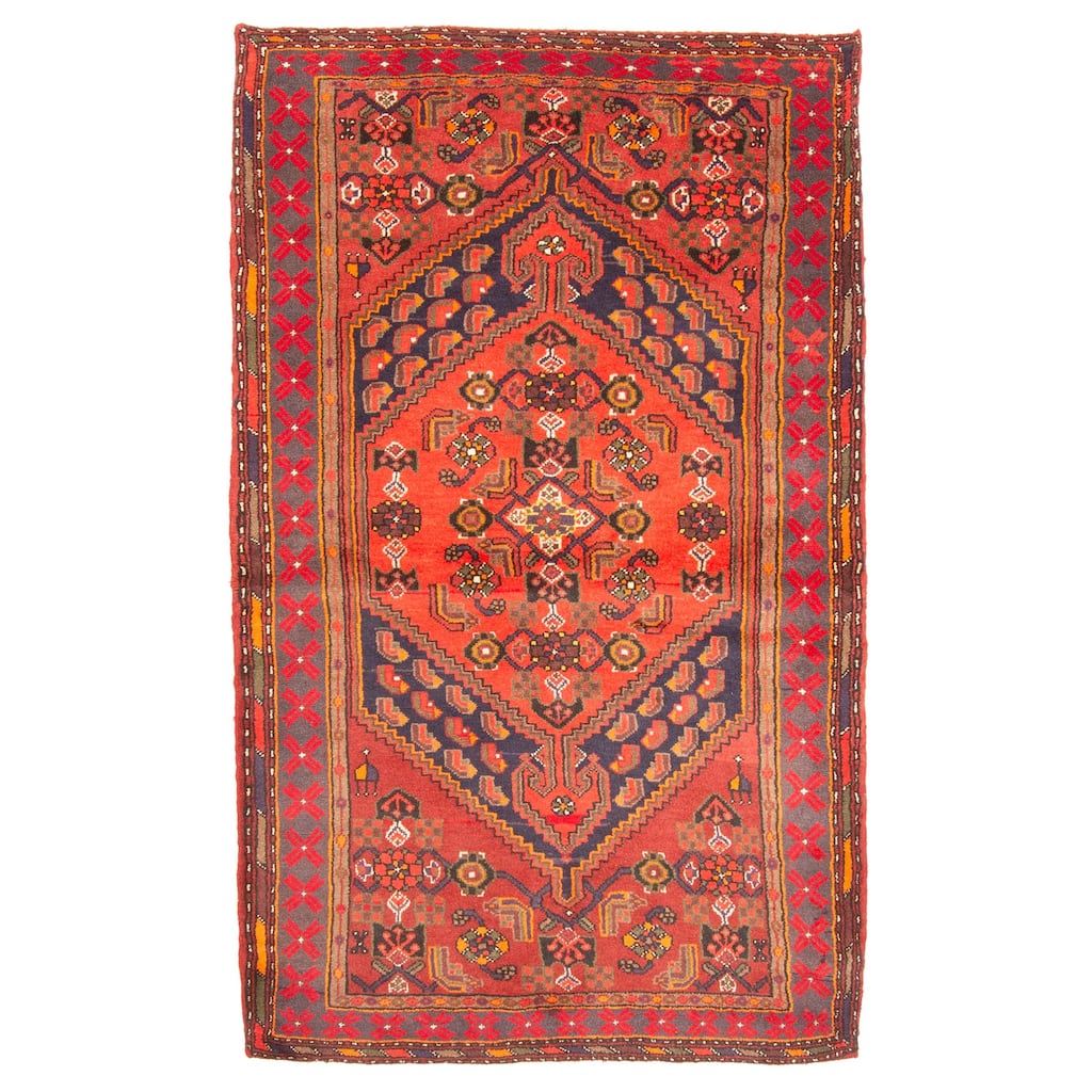 ECARPETGALLERY Hand-knotted Andelz Red Wool Rug - 4'2 x 6'11