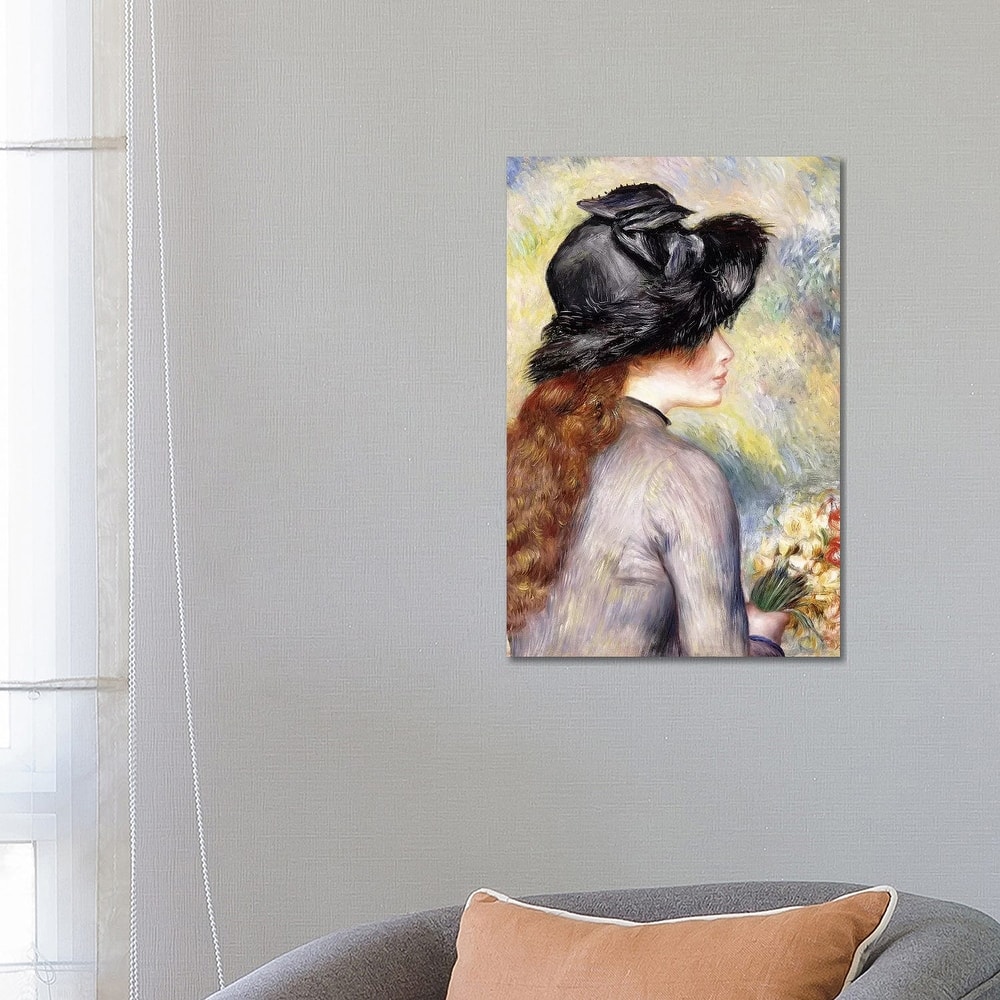 iCanvas "Young Girl holding a Bouquet of Tulips" by Pierre-Auguste Renoir Canvas Print