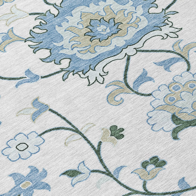 Machine Washable Indoor/ Outdoor Traditional Serena Chantille Rug