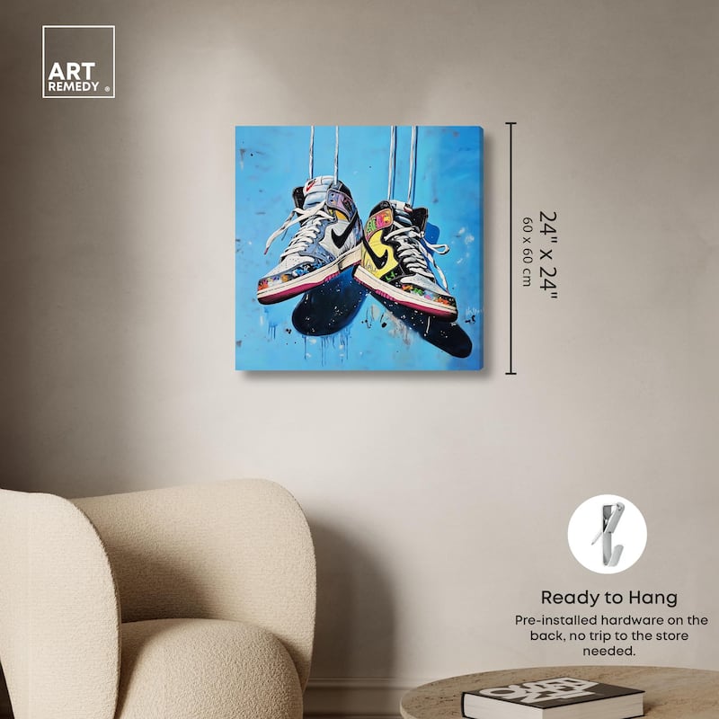 Sneakers and Laces Canvas by Art Remedy, Gallery Wrapped