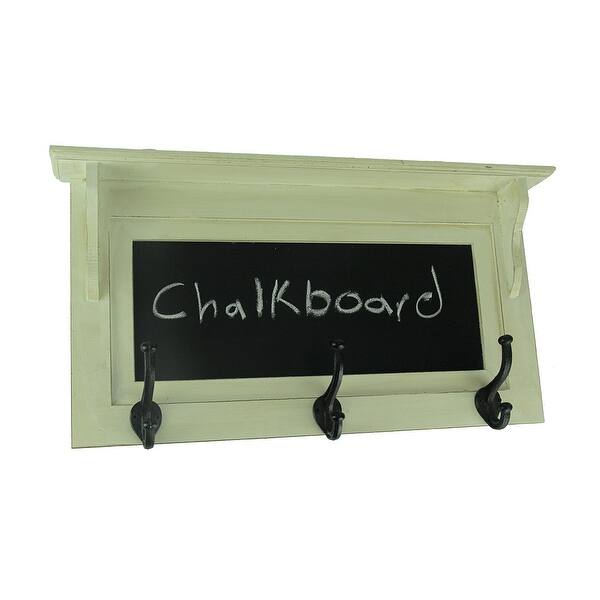 Shop Vintage White Wood Framed Chalkboard Wall Hanging With Metal