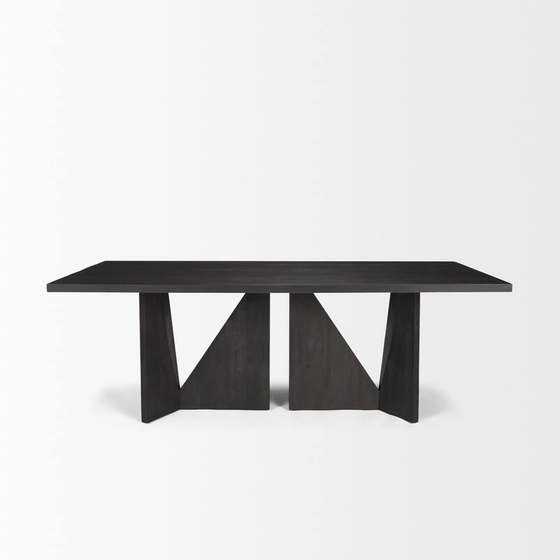 Tarro 84" Rectangular Brown Wood w/ Geometrical Base Dining Table - 84.0L x 42.0W x 30.0H