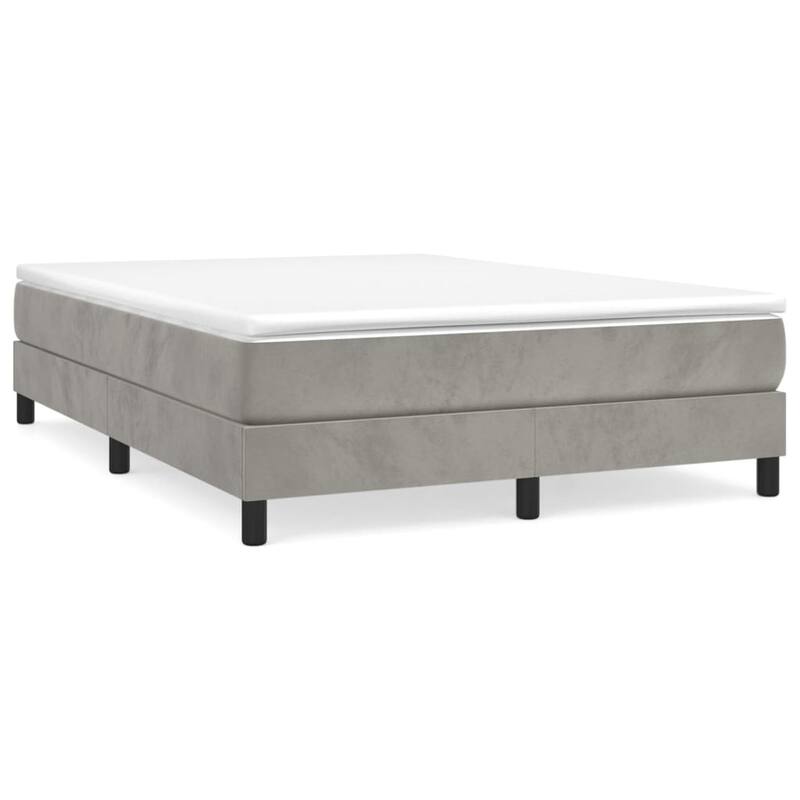 vidaXL Bed Frame Box Spring Platform Bed with Mattress for Bedroom Velvet