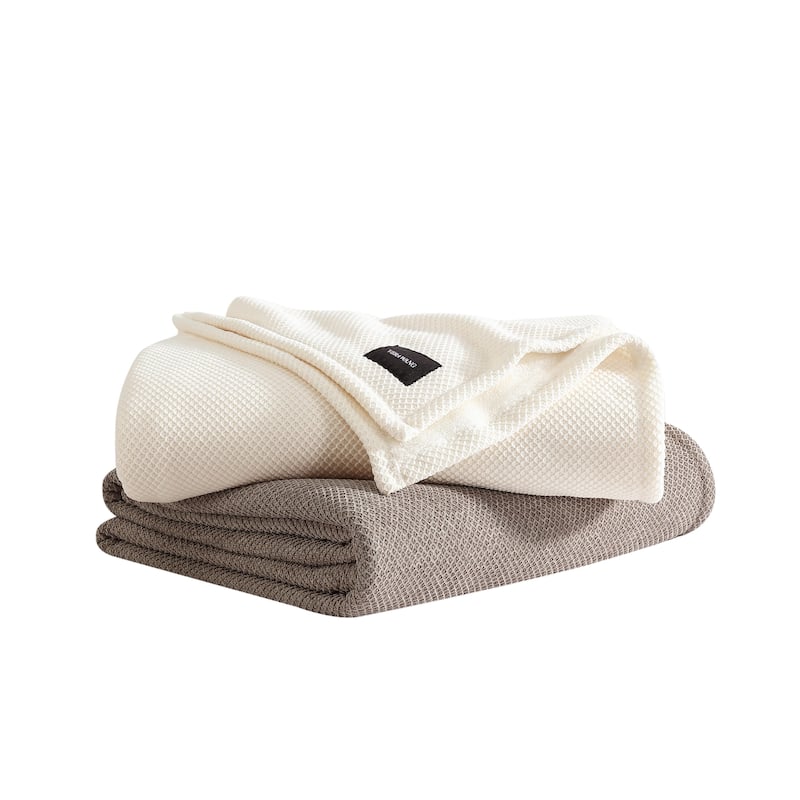 Vera Wang Chenille Jacquard Solid Reversible Blanket