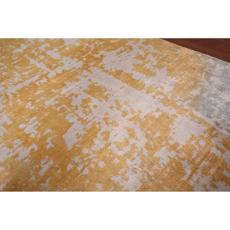 Colorful Abstract Indian Foyer Rug Handmade Wool Carpet - 2'7"x 4'5"