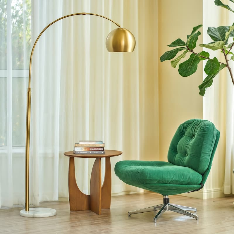 69" Modern Arching Floor Lamp with Rotatable Lamp Shade and LED Bulb - Polished Gold