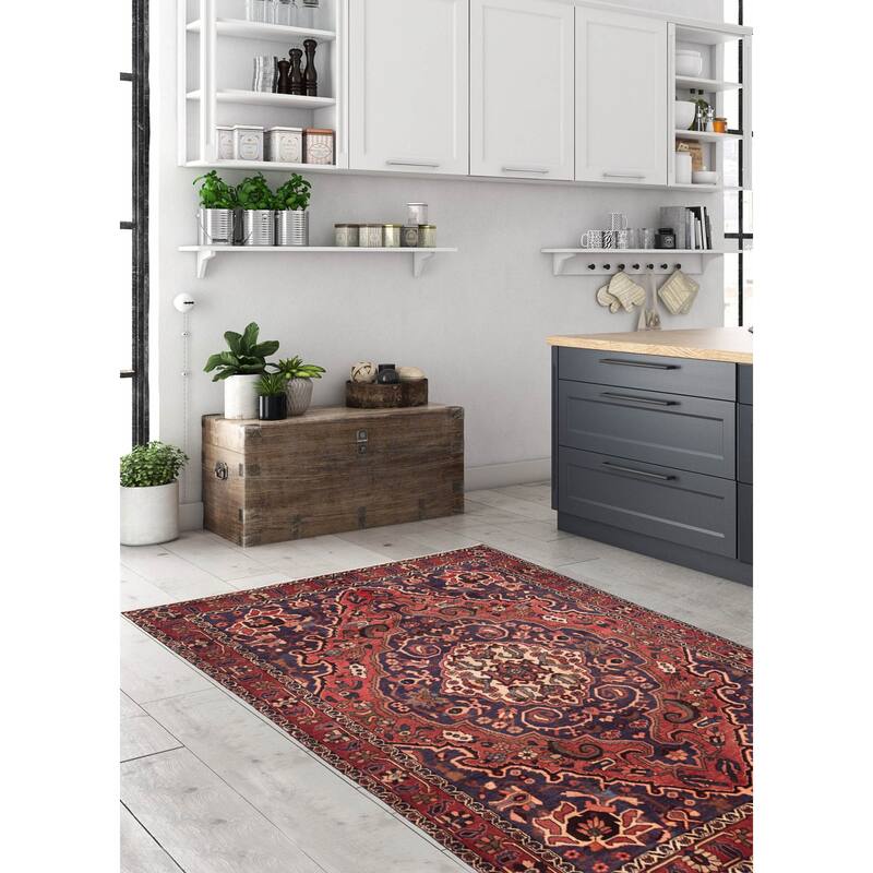 ECARPETGALLERY Hand-knotted Kayseri Vintage Red Wool Rug - 6'8 x 10'0