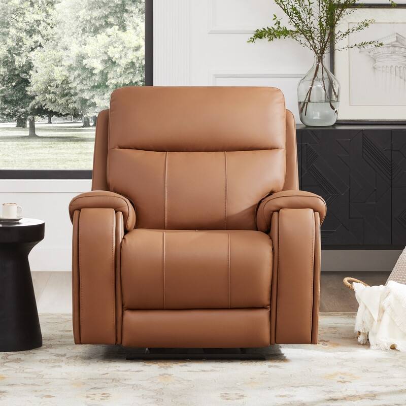 Spruce & Spring Gavin Power Genuine Leather Recliner Chair Zero-Gravity Recliner