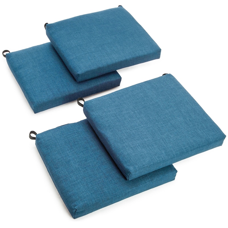 20-inch by 19-inch Outdoor Chair Cushions (Set of 4) - 20 x 19 - Sea Blue