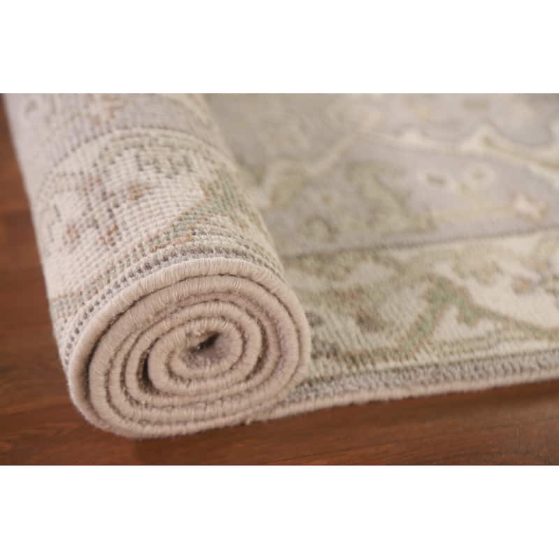 Oushak Style Runner Rug Hand-knotted Wool Carpet - 2'6"x 9'11"