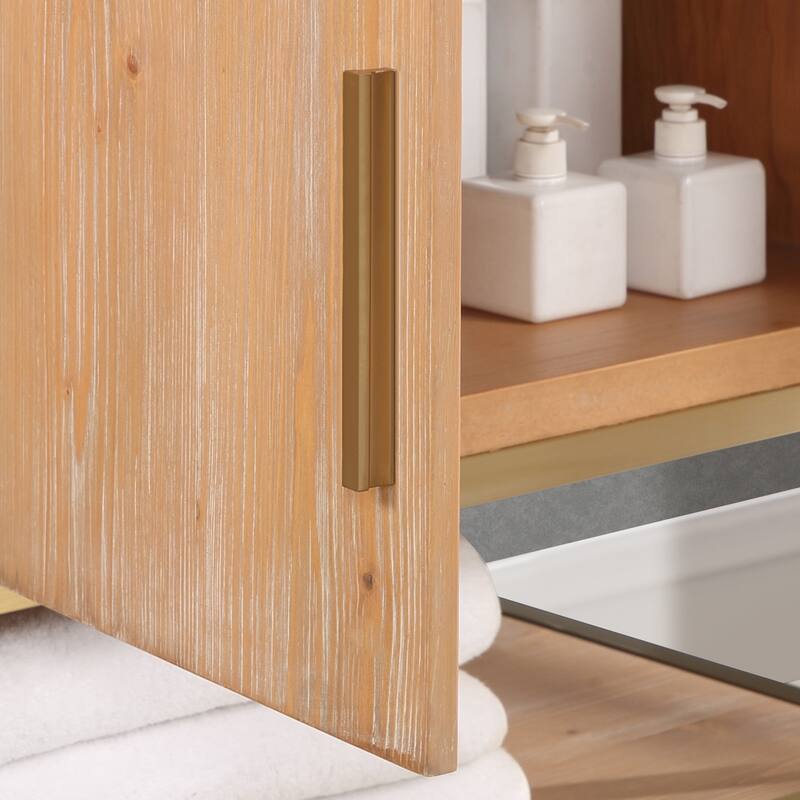 Altair Bianco Bath Vanity with White Composite Stone Top,no Mirror