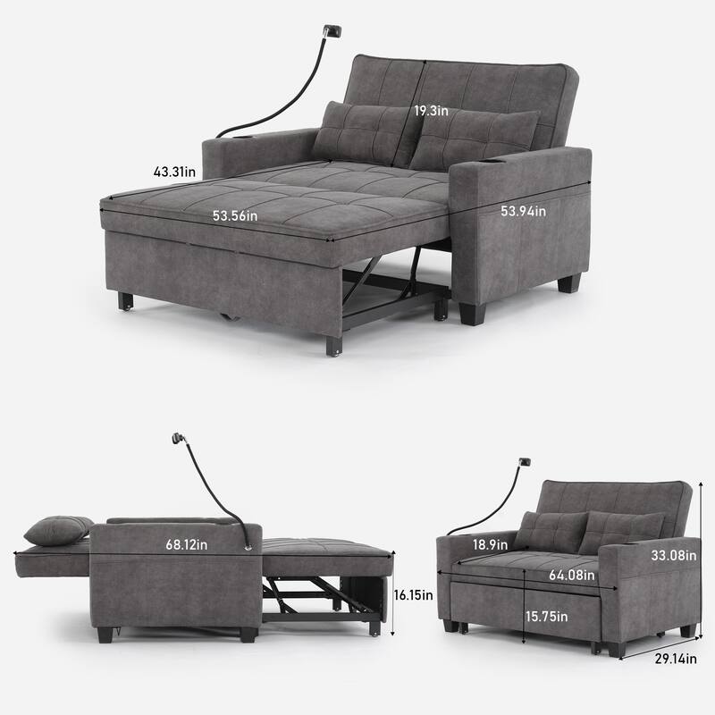 Pull Out Recliner Chair Bed Convertible 3 in 1