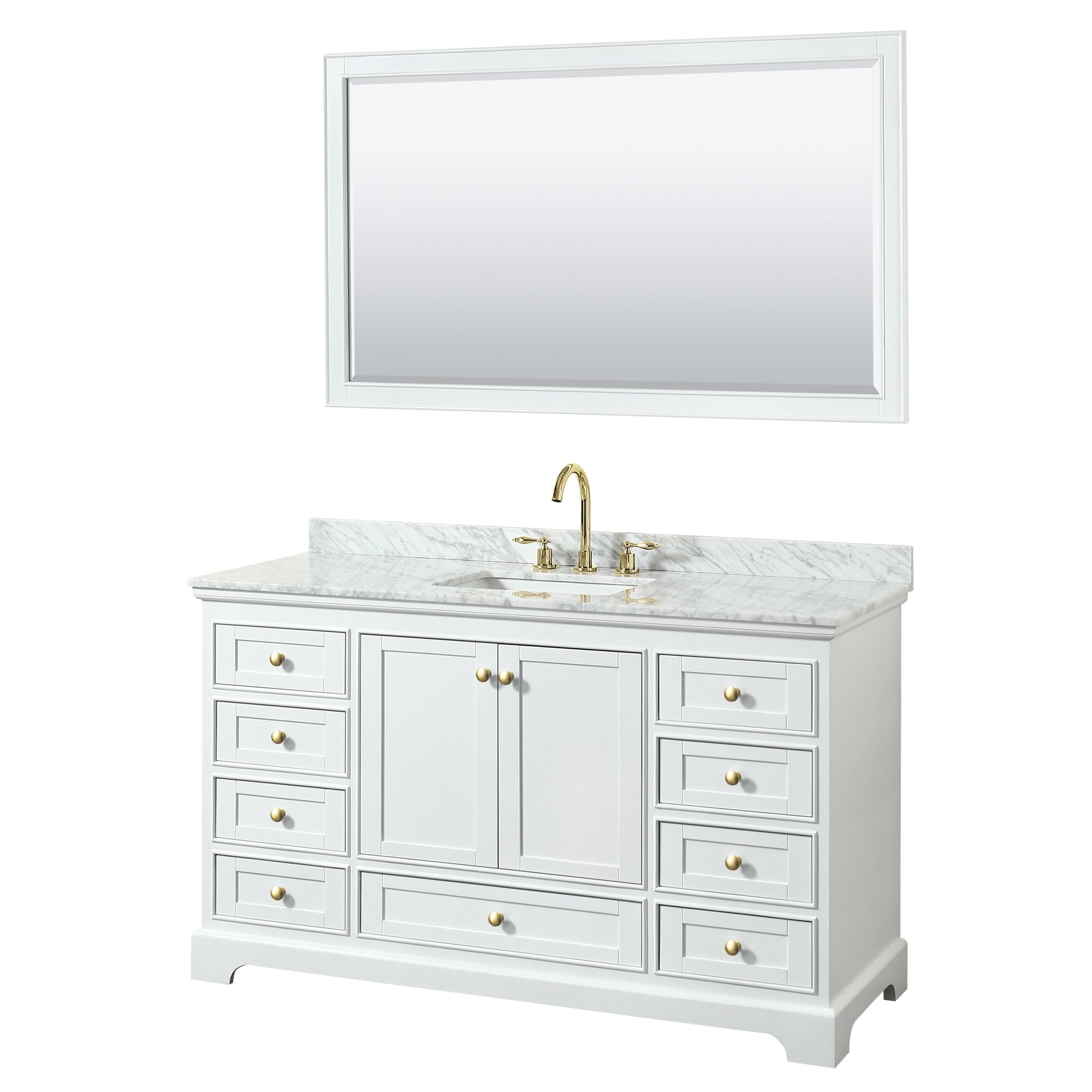 Wyndham Collection Deborah 60" Free Standing Single Vanity Set with