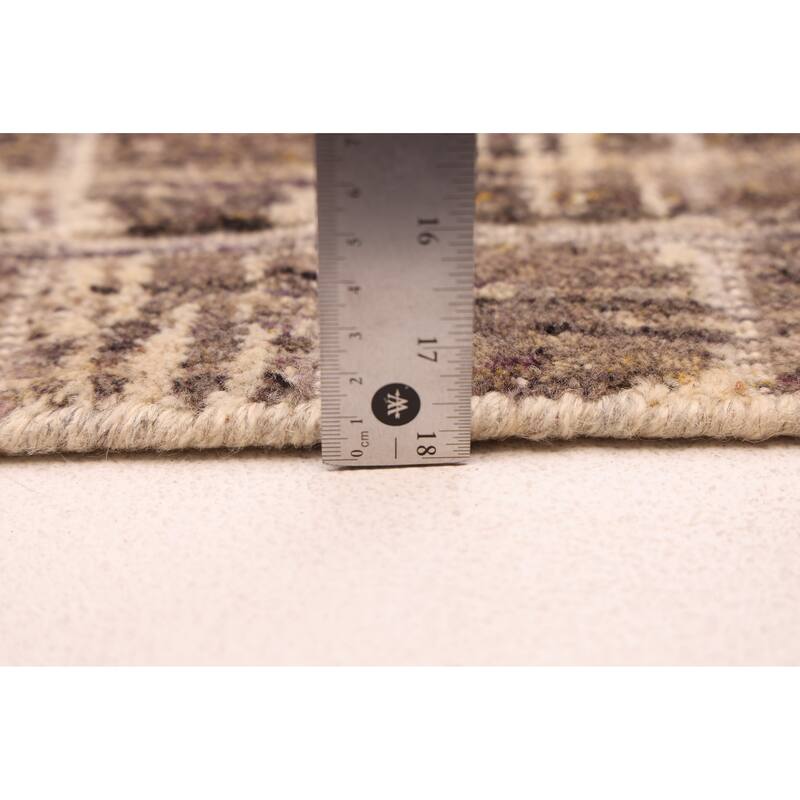 ECARPETGALLERY Hand Loomed Elysian Taupe Wool Rug - 8'1 x 11'8