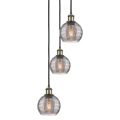 Innovations Lighting 113B-3P 25 12 Athens Deco Swirl Pendant Athens
