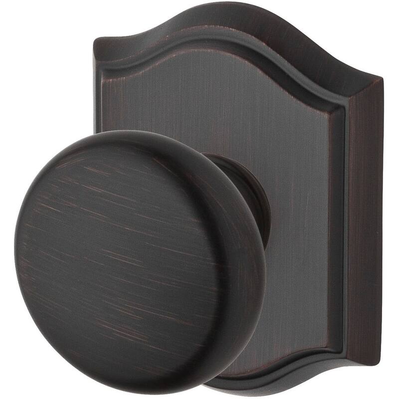 Baldwin Round Non-Turning Two-Sided Dummy Door Knob Set with Arch Rose - Venetian Bronze